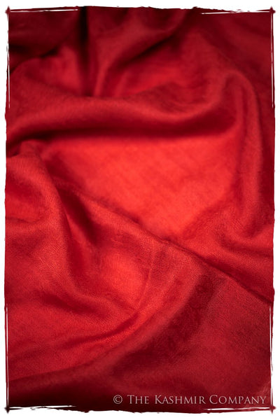 Jacquard Paisley Flame Scarlet Cashmere Scarf