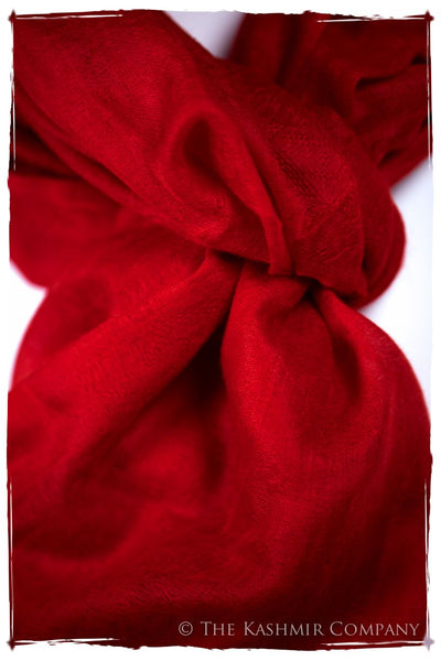 Jacquard Paisley Flame Scarlet Cashmere Scarf