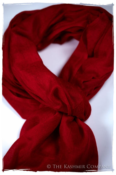 Jacquard Paisley Flame Scarlet Cashmere Scarf