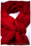 Jacquard Paisley Flame Scarlet Cashmere Scarf