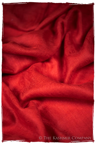 Jacquard Paisley Flame Scarlet Cashmere Scarf