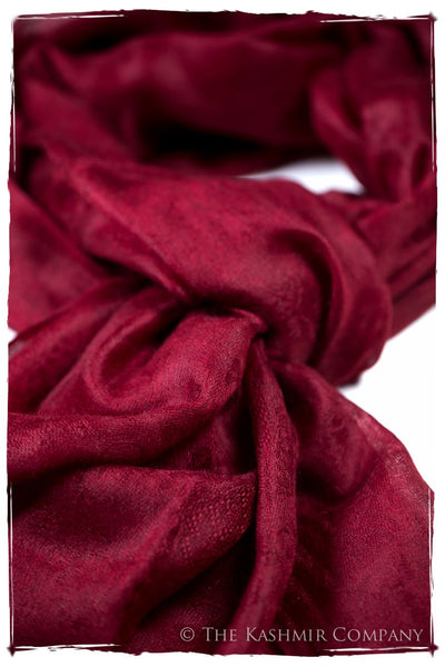 Jacquard Paisley Garnet Cashmere Scarf