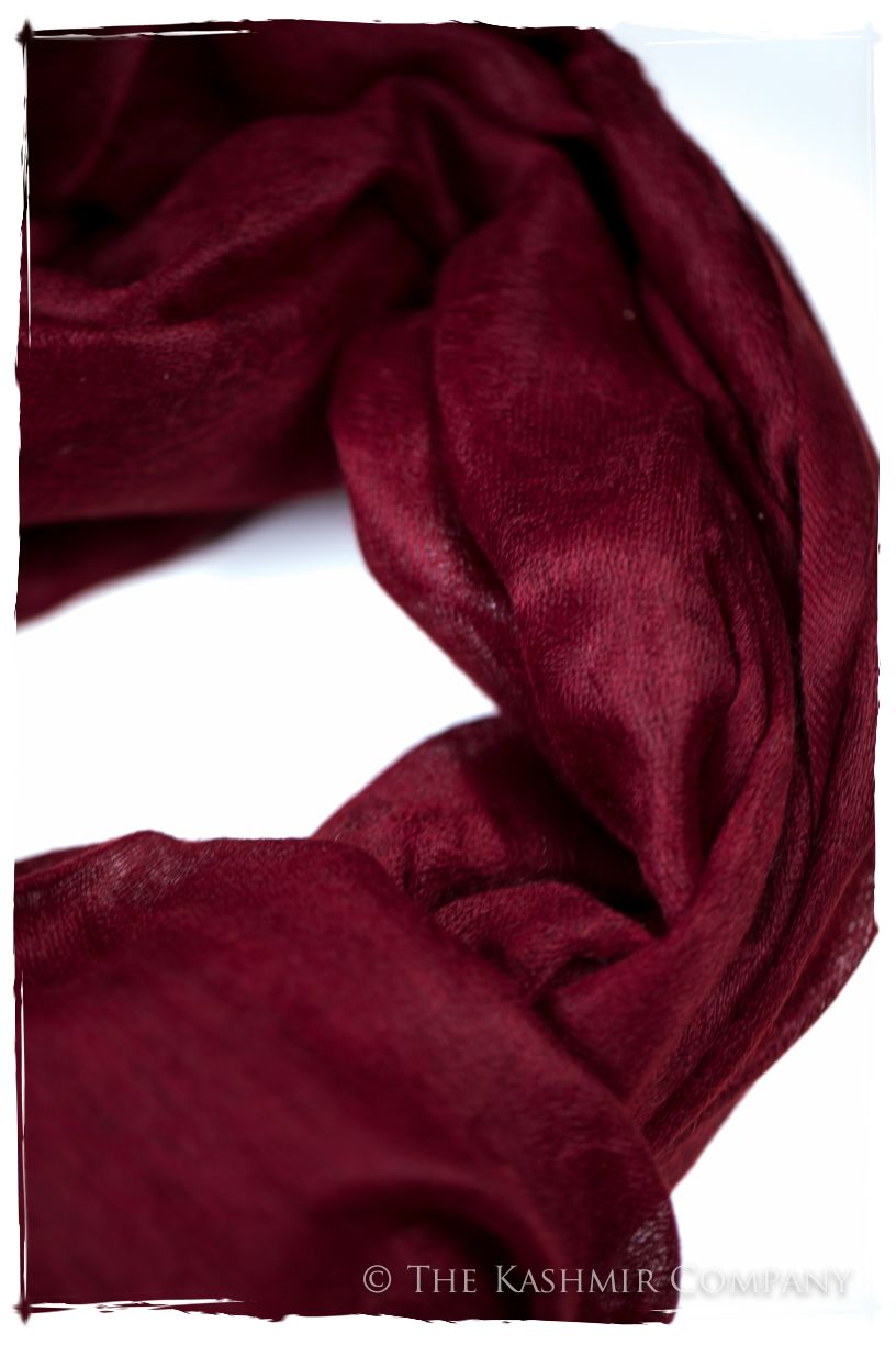 Jacquard Paisley Garnet Cashmere Scarf