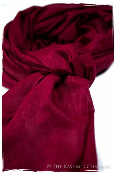 Jacquard Paisley Pompeian Cashmere Scarf