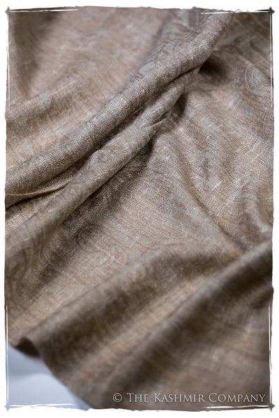 Jacquard Paisley Royale Taupe Soft Cashmere Scarf