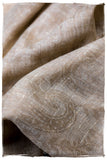 Jacquard Paisley Royale Taupe Soft Cashmere Scarf