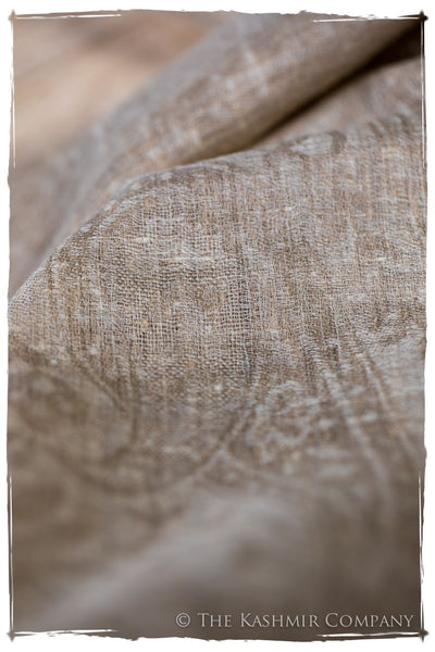 Jacquard Paisley Royale Taupe Soft Cashmere Scarf