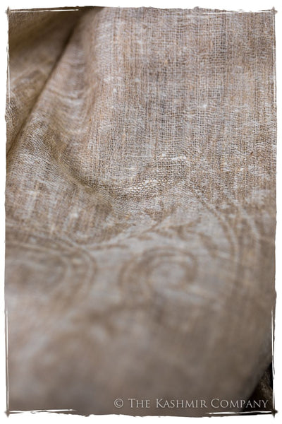 Jacquard Paisley Royale Taupe Soft Cashmere Scarf