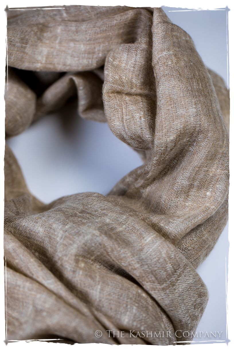 Jacquard Paisley Royale Taupe Soft Cashmere Scarf