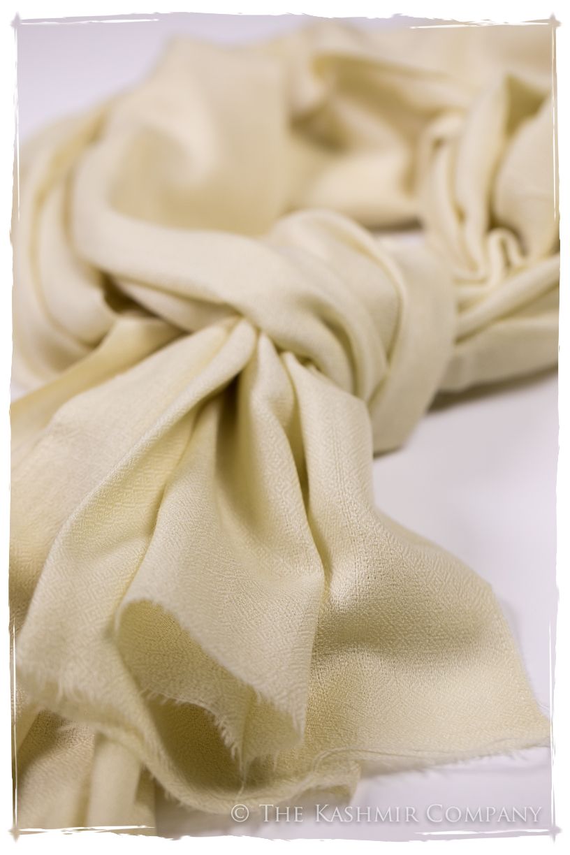 Bul Bul Pearled Ivory Kashmir Wool Scarf