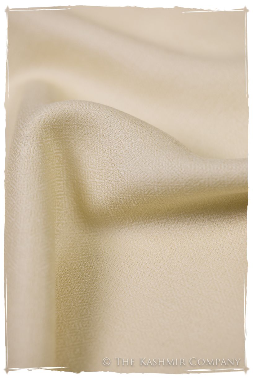 Bul Bul Pearled Ivory Kashmir Wool Scarf