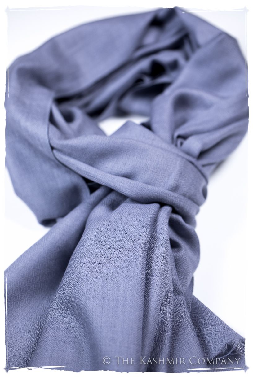 Bul Bul Baja Blue Kashmir Wool Scarf