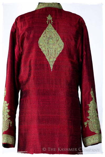 Française Rouge d'orient Royalé Paisley Silk Coat