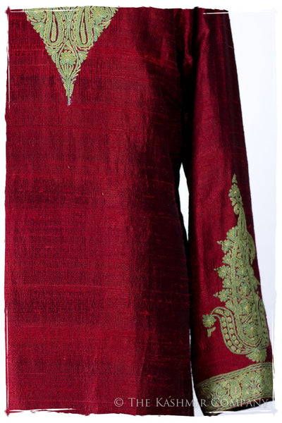 Française Rouge d'orient Royalé Paisley Silk Coat