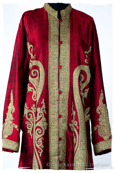 Française Rouge d'orient Royalé Paisley Silk Coat