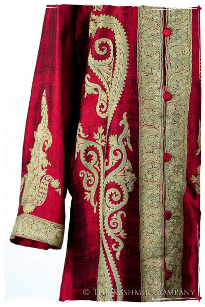 Française Rouge d'orient Royalé Paisley Silk Coat