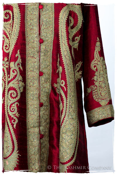 Française Rouge d'orient Royalé Paisley Silk Coat