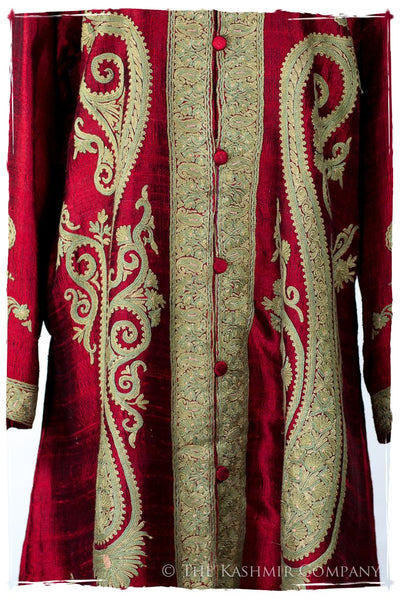 Française Rouge d'orient Royalé Paisley Silk Coat