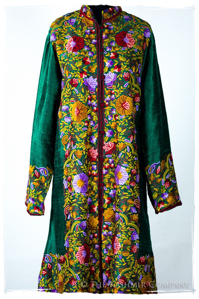 Française Mirabelle Paradis du'vert Renoir Silk Coat