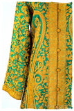 Française Emerald Gold d'orient Royalé Paisley Silk Coat