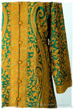 Française Emerald Gold d'orient Royalé Paisley Silk Coat
