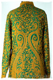 Française Emerald Gold d'orient Royalé Paisley Silk Coat