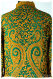 Française Emerald Gold d'orient Royalé Paisley Silk Coat
