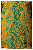 Française Emerald Gold d'orient Royalé Paisley Silk Coat
