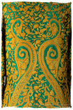 Française Emerald Gold d'orient Royalé Paisley Silk Coat