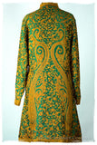 Française Emerald Gold d'orient Royalé Paisley Silk Coat