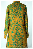 Française Emerald Gold d'orient Royalé Paisley Silk Coat