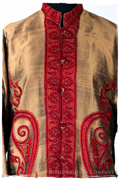 Française Terré Rouge d'orient Royalé Paisley Silk Coat