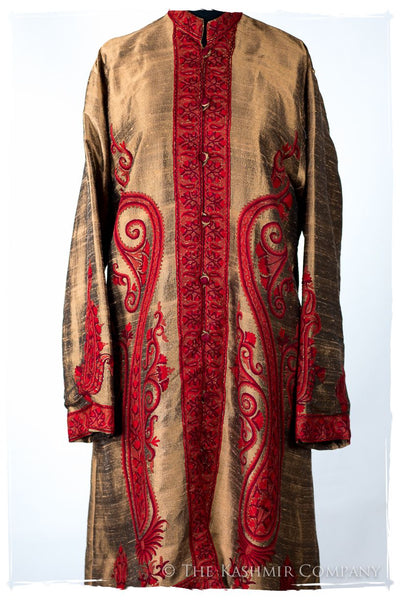 Française Terré Rouge d'orient Royalé Paisley Silk Coat