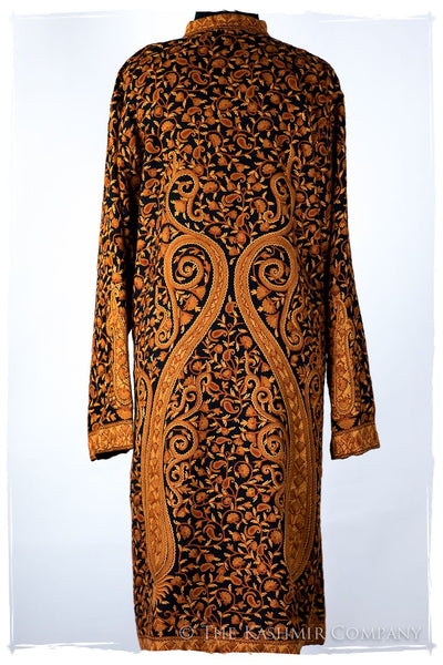 Française Mughal Gold d'orient Royalé Paisley Silk Coat