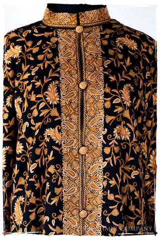 Française Nuances de Terré Paisley Noir Wool Coat