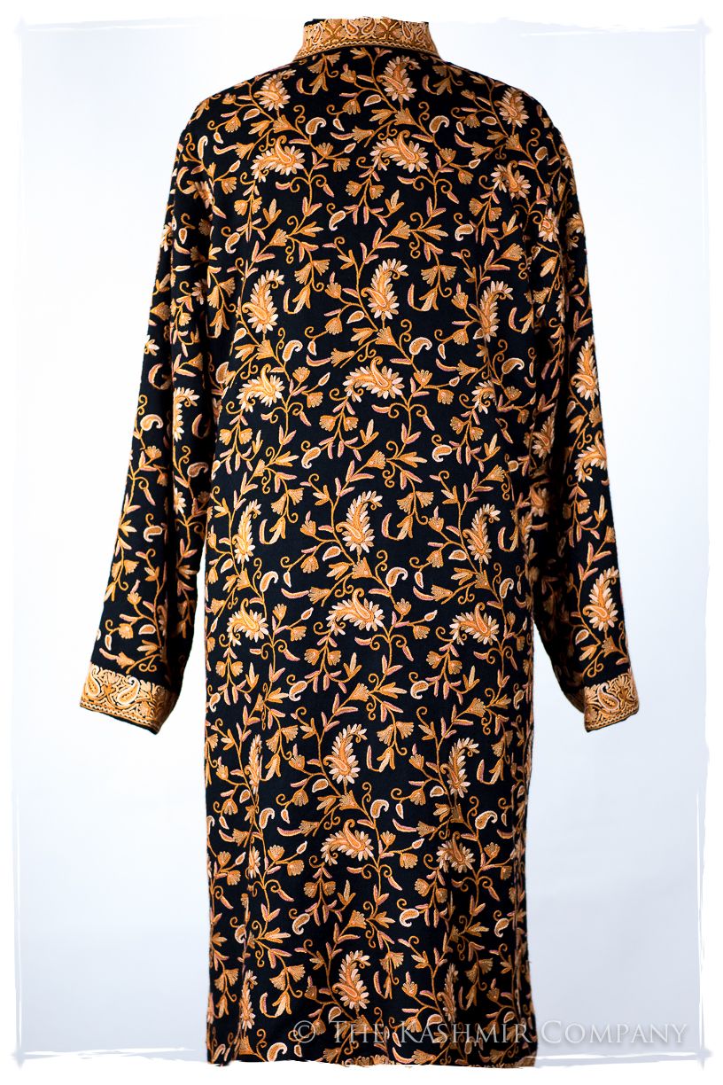 Française Nuances de Terré Paisley Noir Wool Coat