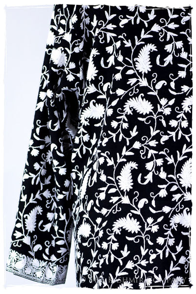 Française Nuances de Terré Paisley Noir Blanc Wool Coat