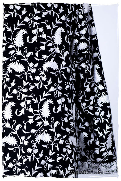 Française Nuances de Terré Paisley Noir Blanc Wool Coat