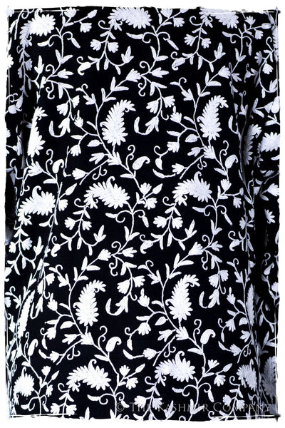 Française Nuances de Terré Paisley Noir Blanc Wool Coat