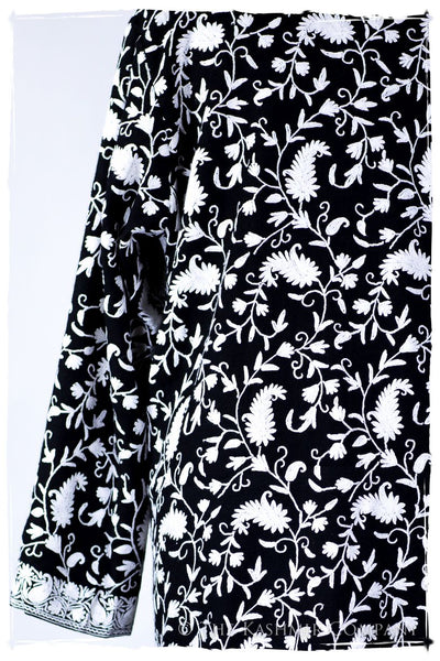 Française Nuances de Terré Paisley Blanc Noir Wool Coat