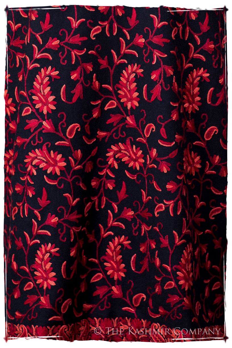 Française Nuances de Rougé Paisley Noir Wool Coat
