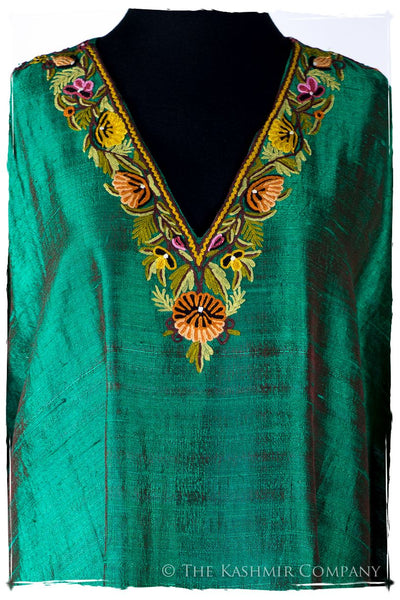 Française Amoureuse de Amélie Emerald Silk Robe