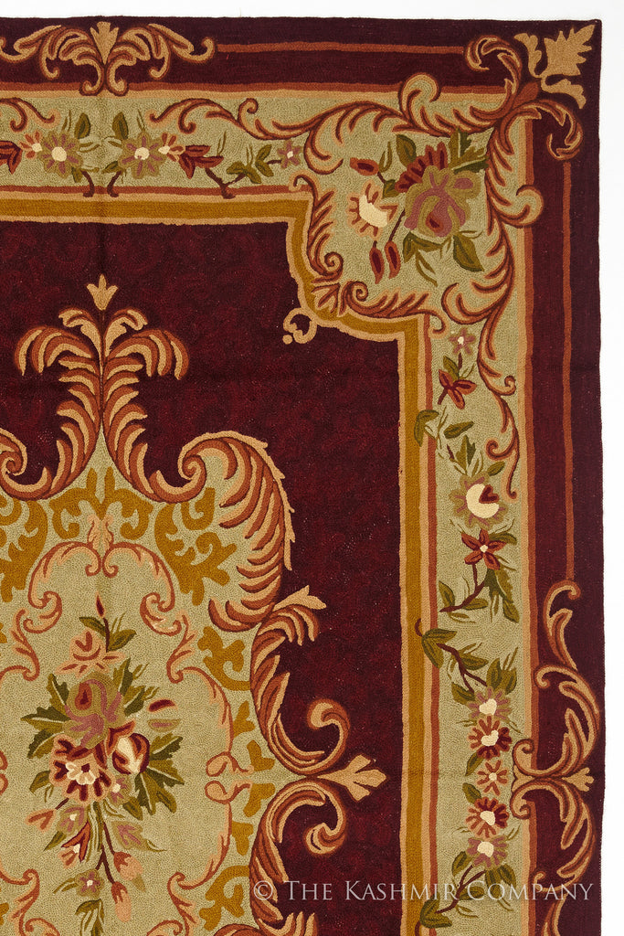Coronation Rug E R Roi et la Reine Hand Embroidered Crewel Rug — Seasons by The Kashmir ...