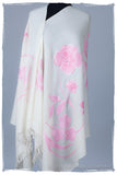 Je Ne Sais Quoi Pink Ivory Shawl