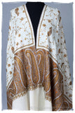 Ivoire de Gold Orient Paisley Kashmir Shawl