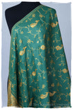 Creme de Menthe Gold Orient Paisley Kashmir Shawl
