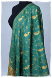 Creme de Menthe Gold Orient Paisley Kashmir Shawl