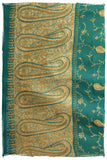 Creme de Menthe Gold Orient Paisley Kashmir Shawl