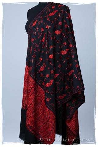 Rouge Noir Orient Paisley Kashmir Shawl