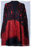 Rouge Noir Orient Paisley Kashmir Shawl